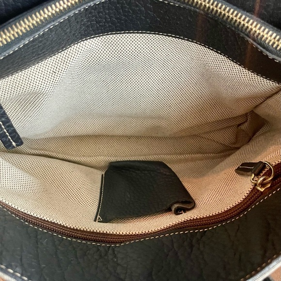 Dooney & Bourke Monogram Logo Satchel Tote Bag Black Canvas Leather - Picture 11 of 14